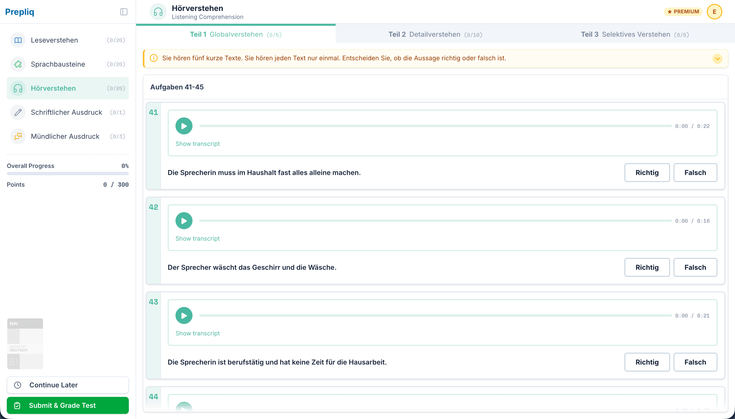 Feature preview for Listening