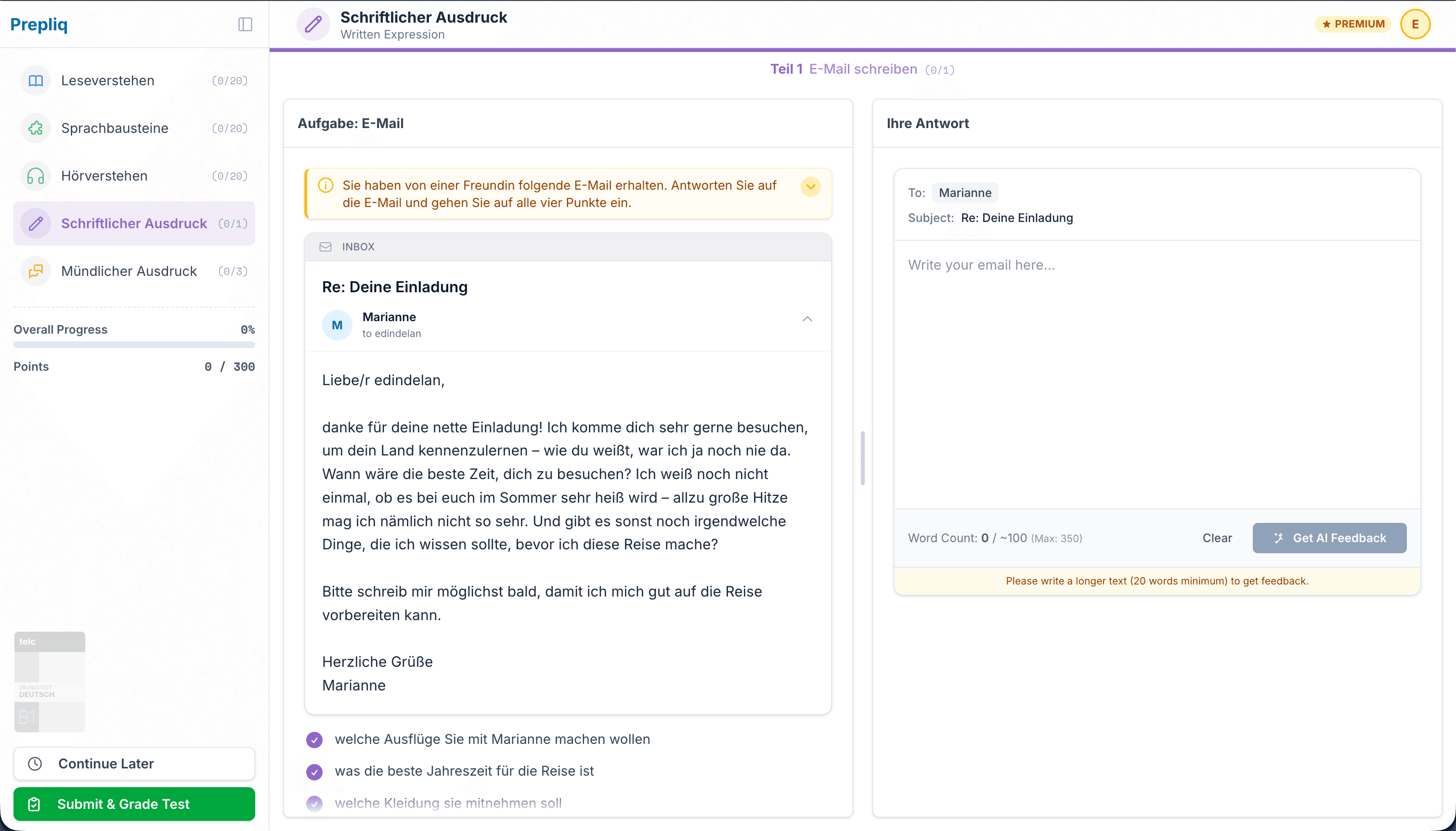 Feature preview for Writing